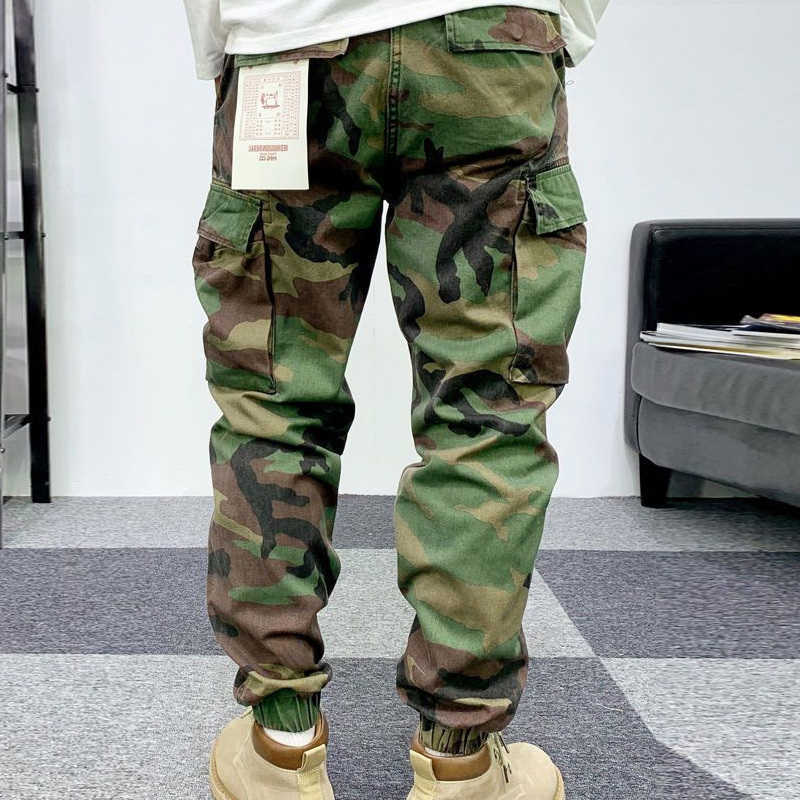 2023 Spring Autumn Fashion Vintage Street Wild Cargo Pants Man American Style Zipper Pockets Cotton Personality Out Streetwear Q260612