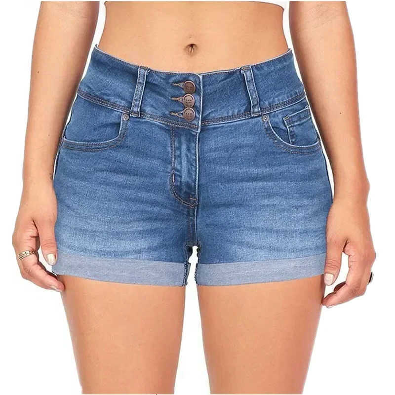 Waistband Womens New Summer Fashion Denim Stretch Fabric Shorts Casual Versatile Street Shorts M260612