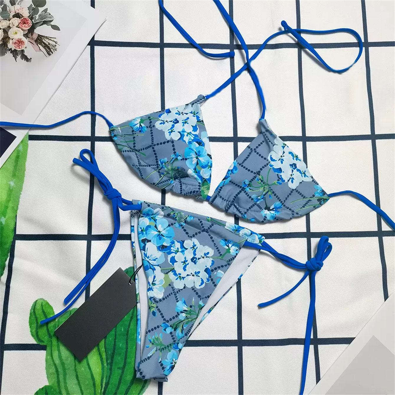 designer bikini luxury size S-XL Summer Bathing Swimsuits Alphabet plaid chain sexy mixed green blue red cotton Wholesale 2 pieces 10% OFF bikini de