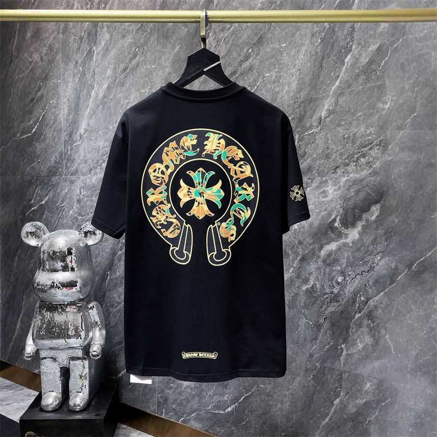 Correct version high-quality new CH Chrome camouflage cross large horseshoe Sanskrit print short-sleeve T-shirt{category}{category}DBLS