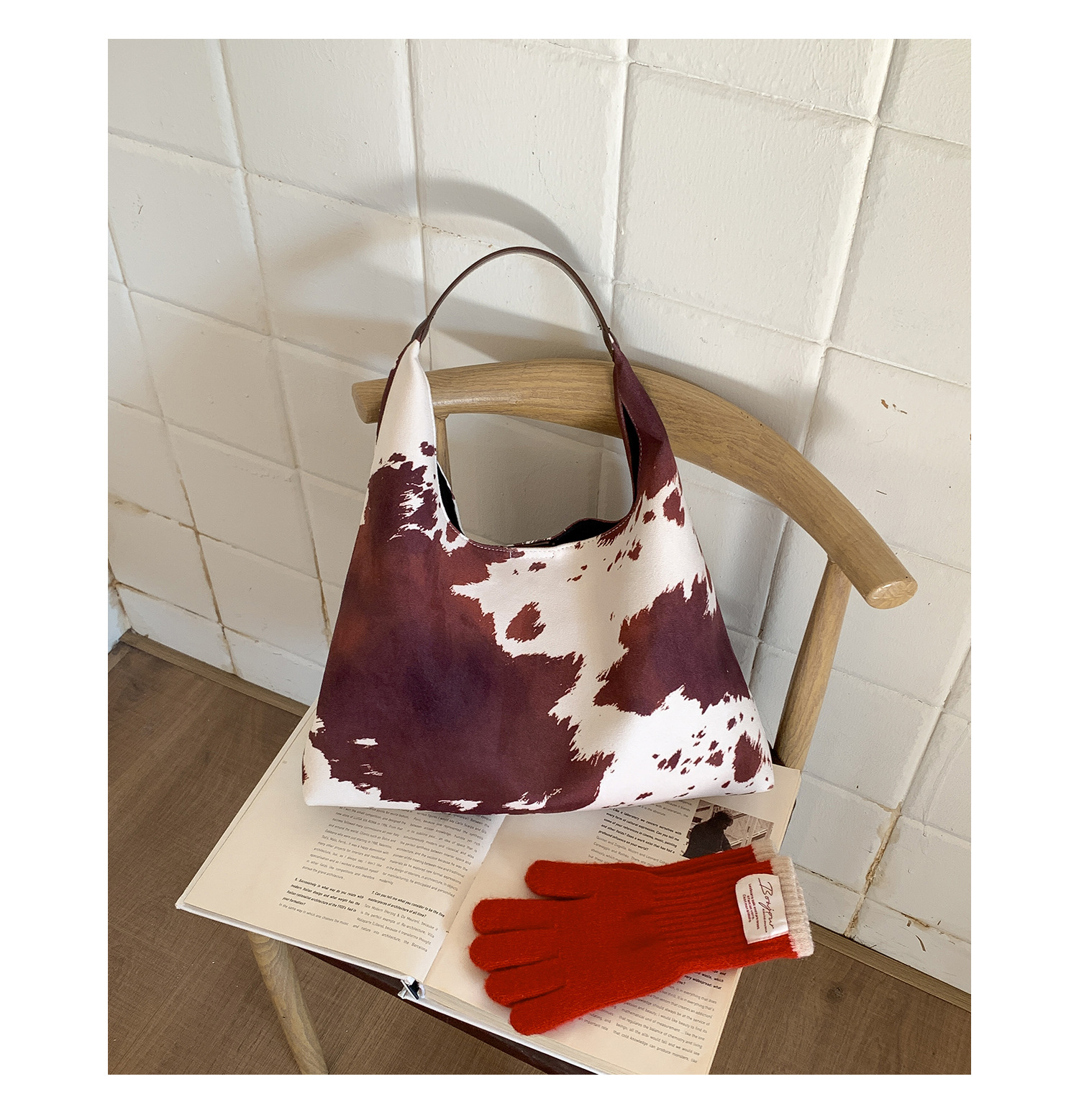 Women's Simple Fashion Casual Tote Cow Shoulder Bag, Spacious Designer Satchel,Leopard Print Handbag For Everyday Use