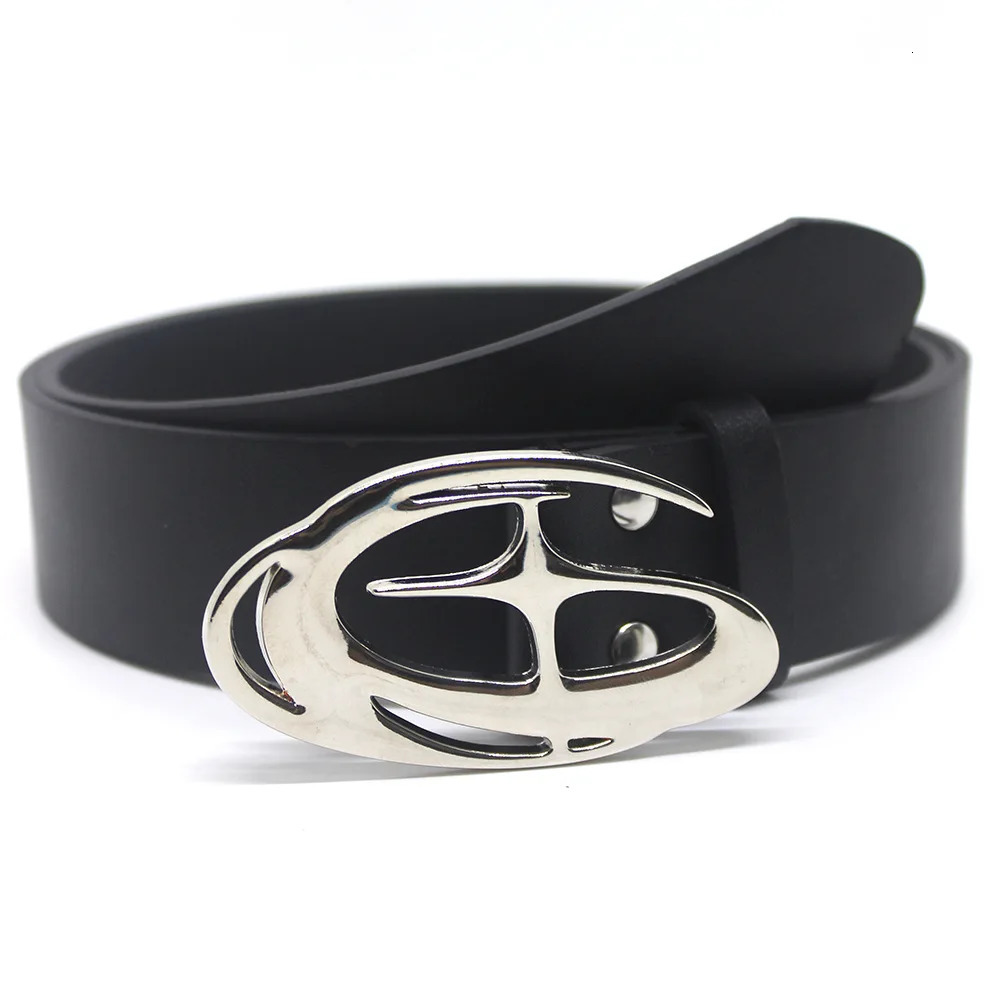 Punk Moon Star Buckle Belt Cross Metal Vintage Gothic Men Women Y2k Belt Pu Leather Waistband Jeans Pants Decorative Bel C260819