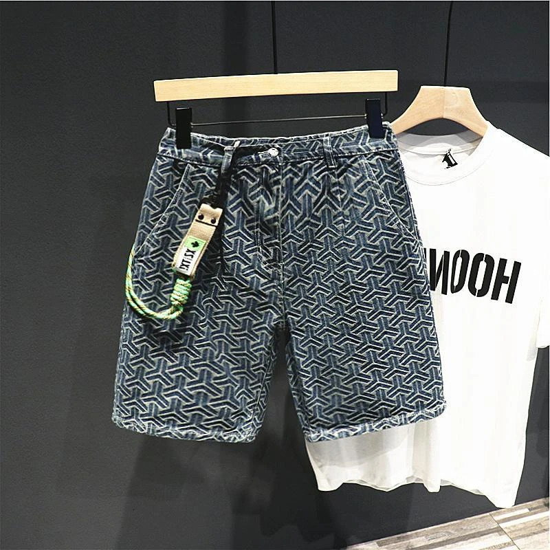 Mens Short Jeans Pants Long Bermuda Straight Half Hip Hop Male Denim Shorts Sale Trend Xxxl Xl Vintage Blue Korean Fashion 260611