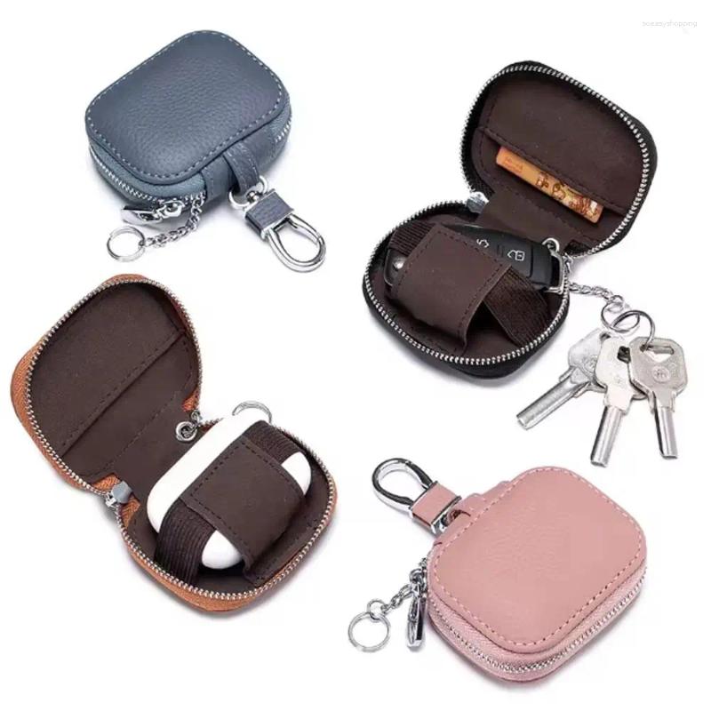 Coin Purses Gifts Waist Hanging Key Wallets PU Leather Portable Earbud Carrying Case Bag Universal