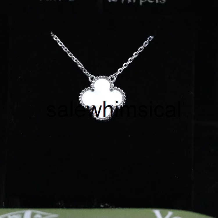 Designer Necklace double-sided four-leaf clover necklace 925 silver plated with 18k gold natural white mother-of-pearl pendant womens light luxury O