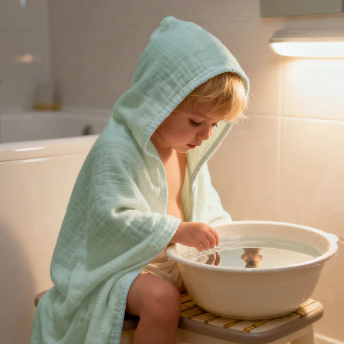 Elinfant 1PC Solid Color Absorbent Baby Hooded Towel 100 Cotton Bath For BathroomPoolBeach 260612