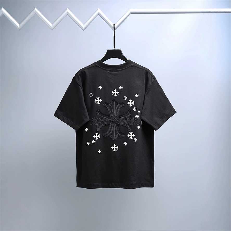 CH Chrome Correct Version Summer Front and Back Appliqu Embroidery Unisex Short-Sleeve T-Shirt{category}{category}OGAI