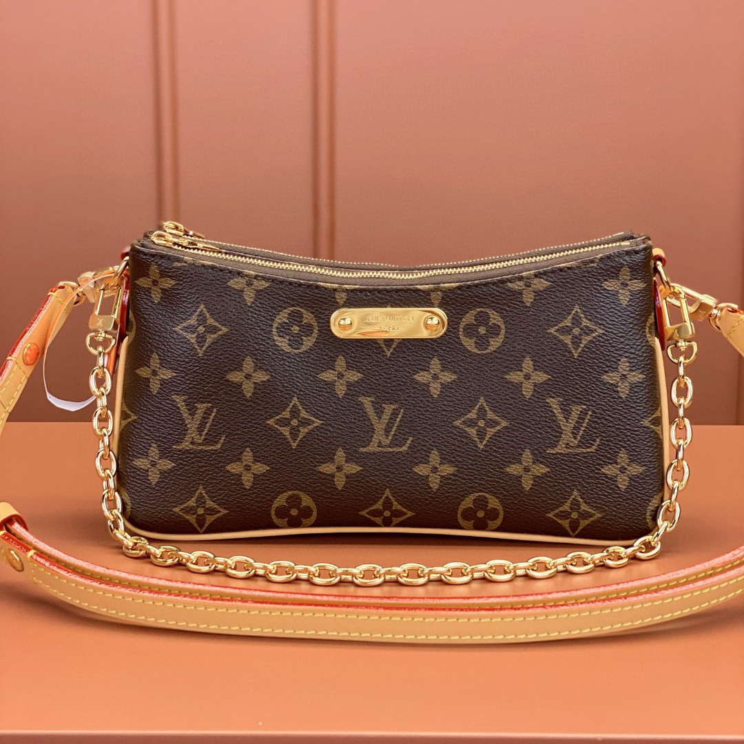 Luxury Bag Pochette Designer Bag Fashion Underarm Bag High Quality Leather Shoulder Bag Embossed Crossbody Bag Ladies Handbag Old Flower Brown