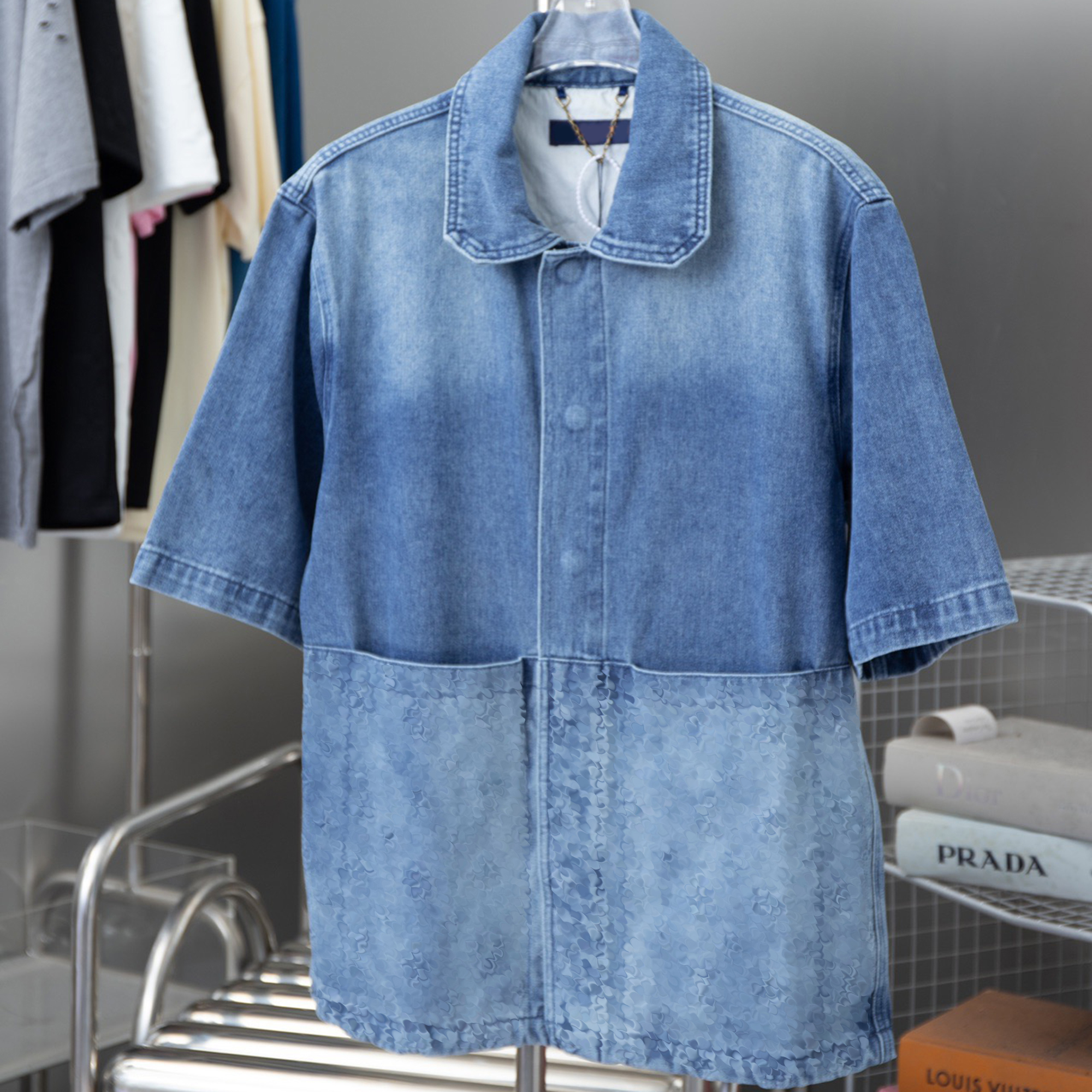 new jacket Men's jackets designer t shirt casual denim jacket loose top mens and womens oversized tshirt Collar letter pattern top clothing Top