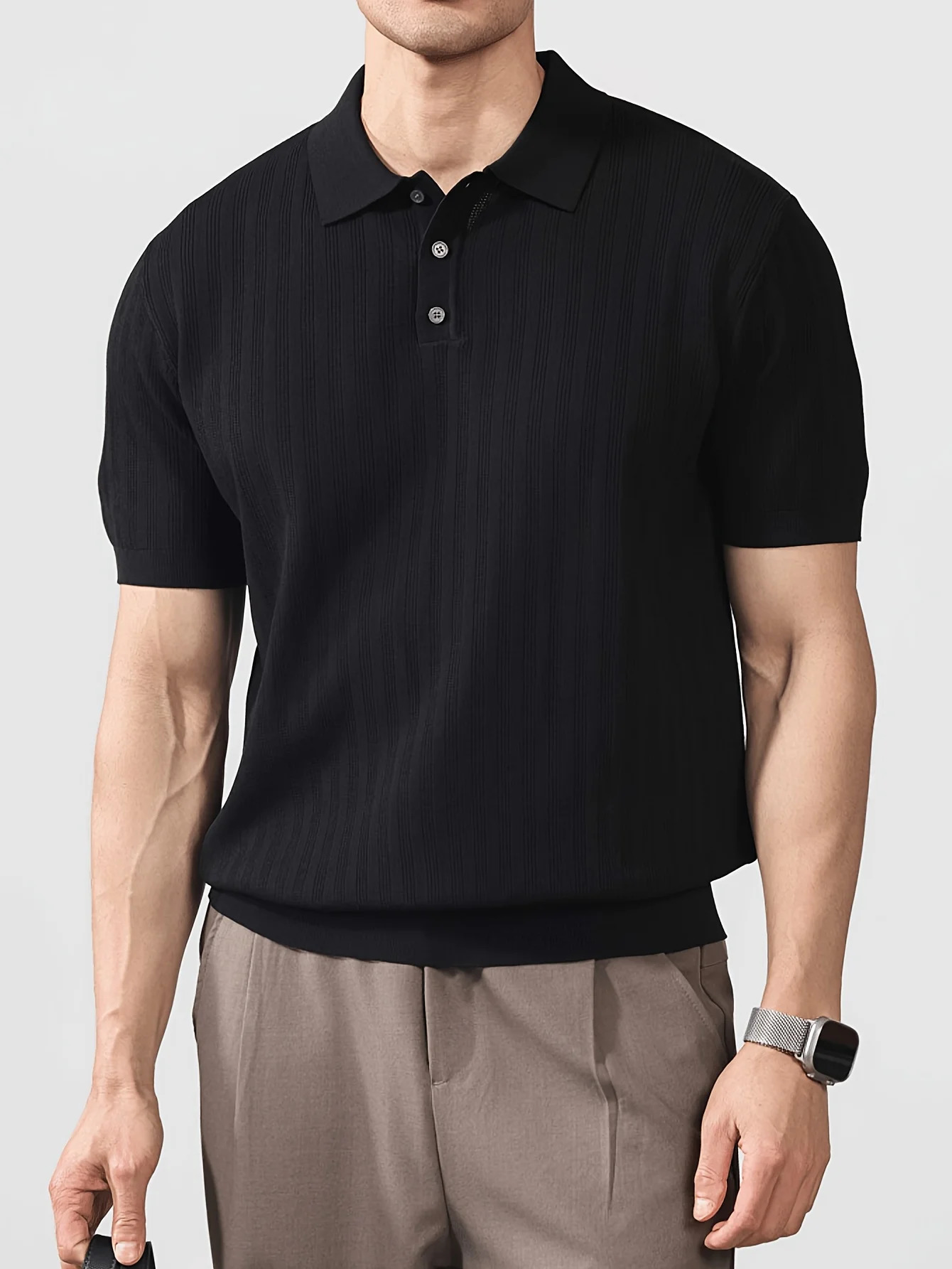 Cool and stylish mens icecold silk knitted polo shirt for summer trendy with a collared n perfect 260612
