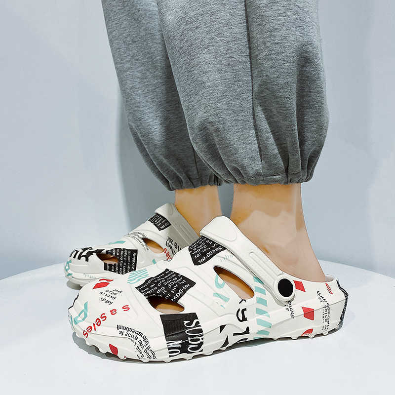 2023 Wholesale High Quty New Fashion Designer Printed Casual Footwear Custom Wooden Shoes L260612KKI5