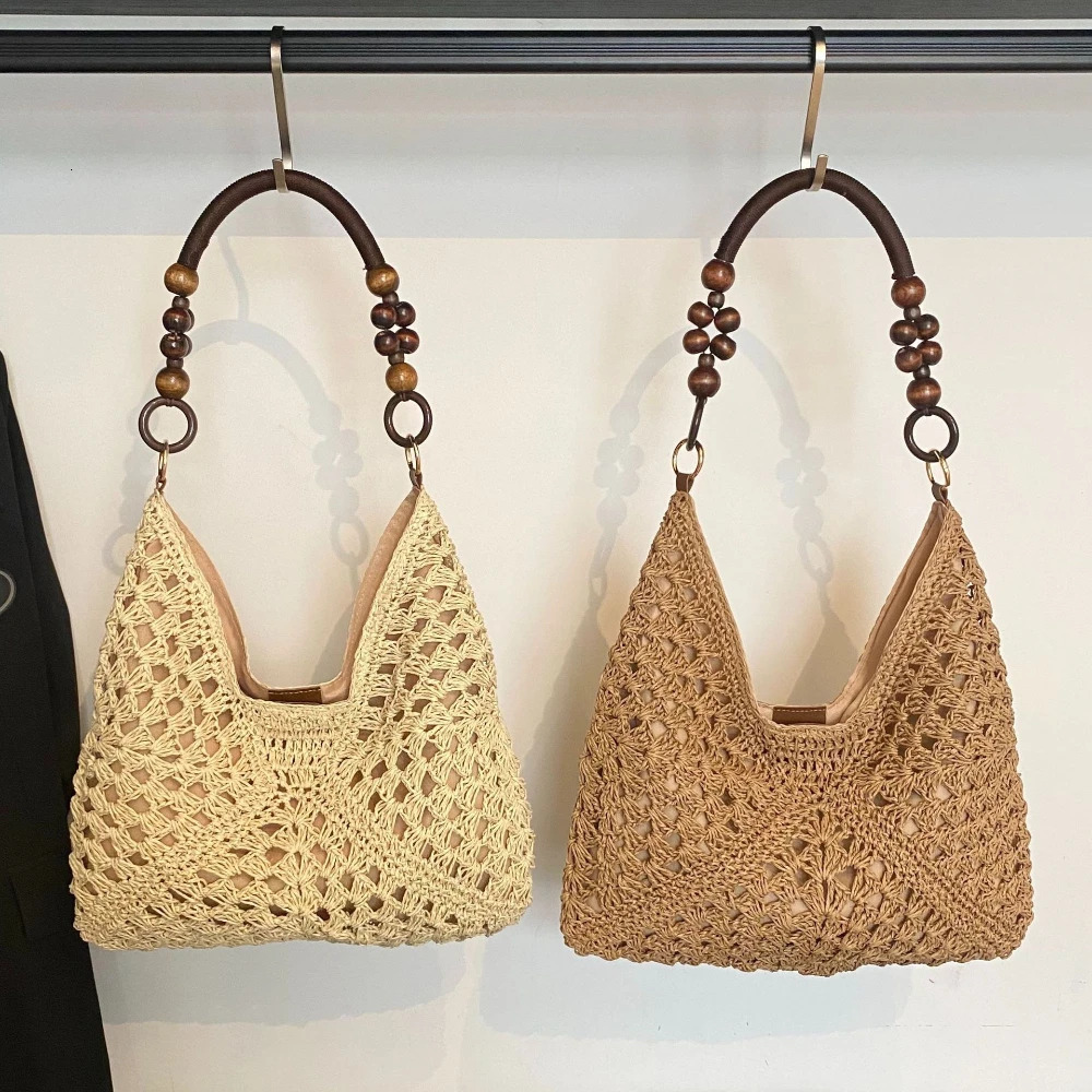 Fashion Lazy Versatile Woven Tote Bag 2026 Womens Large Capacity Straw Bag Summer Beach Vacation Shoulder Bag for Commute 260610