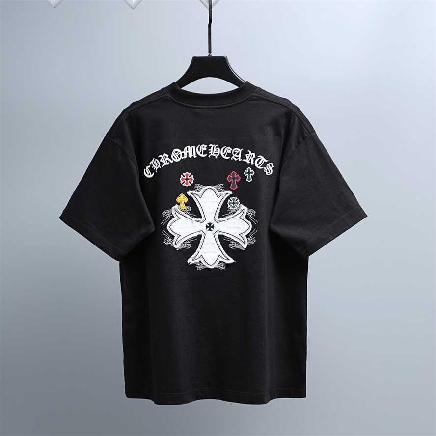 CH Chrome Correct Version Summer Front and Back Appliqu Embroidery Unisex Short-Sleeve T-Shirt{category}{category}8QXT
