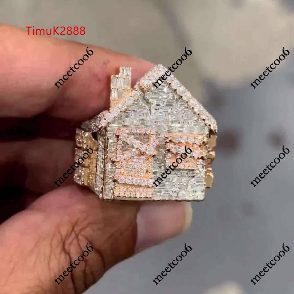 Mens Iced Moissanite Bling Championship Ring 925 Silver Custom Diamond Trap Pave Hip Hop Letter Design New Home Gift for Men