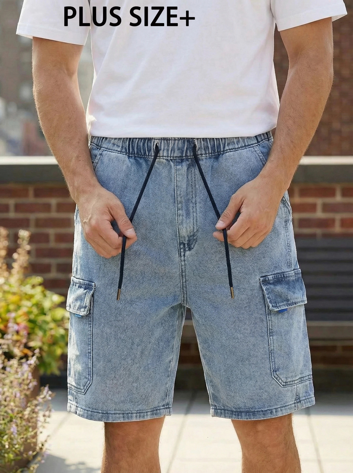Plus Size Denim Shorts Mens Jeans 2Xl6Xl Summer Casual Pants Business Straight Trousers Stretch Fashion Jorts KneeLength 260612