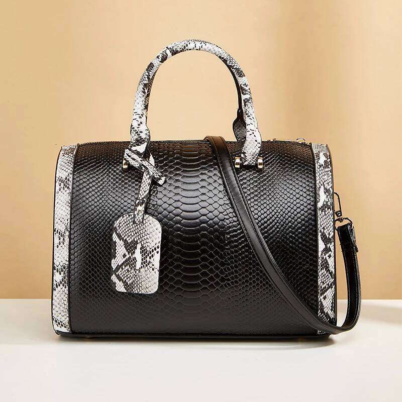 Light Luxury, Trendy, Fashionable, Classic, Versatile Snake-Print Handbag Women, Can Be Worn on One Shoulder Cross-Body, Suitable for Work, Goi Out,