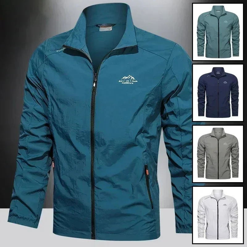 UP00 Men Summer Windbreaker Zip Pockets Uv Sun Protection Jackets Breathable Ultralight Clothes Outdoor Skin Thin Coats Camp 260609BANJIA