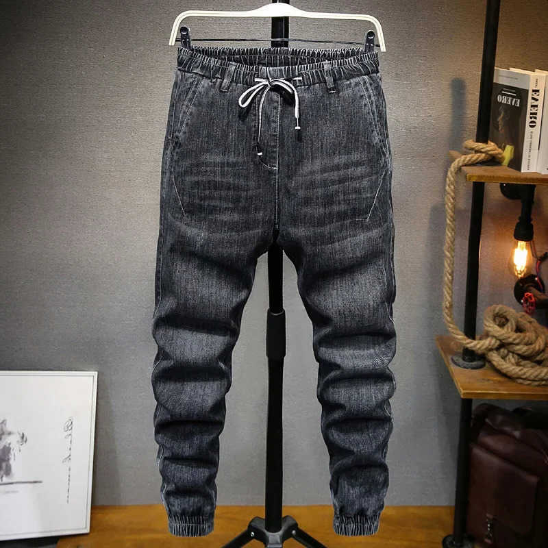 jeans Large black mens style plus harem pants automatic stretch ultra-thin ft trousers 7XL 6XL 5XL S260612