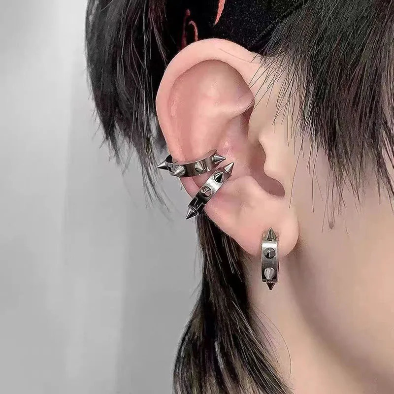 1 Piece Rivet Ear Clip Punk Mens and Womens Unperforated Earrings HipHop Trend Fashion Jewelry 260610