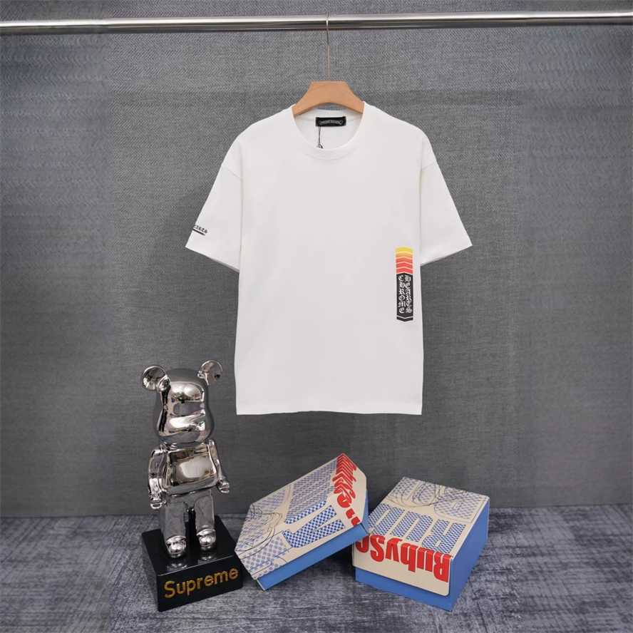 Correct version CH Chrome Summer Cross and Horseshoe Print Short Sleeve T-shirt Couple Style{category}{category}IF5Q