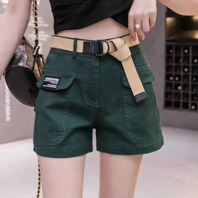 Waist Shorts for Women High Korean Style Cotton Short Pants Woman Design Trend 2025 Fashion Clothing XL Outfits Youthful Jorts M260612