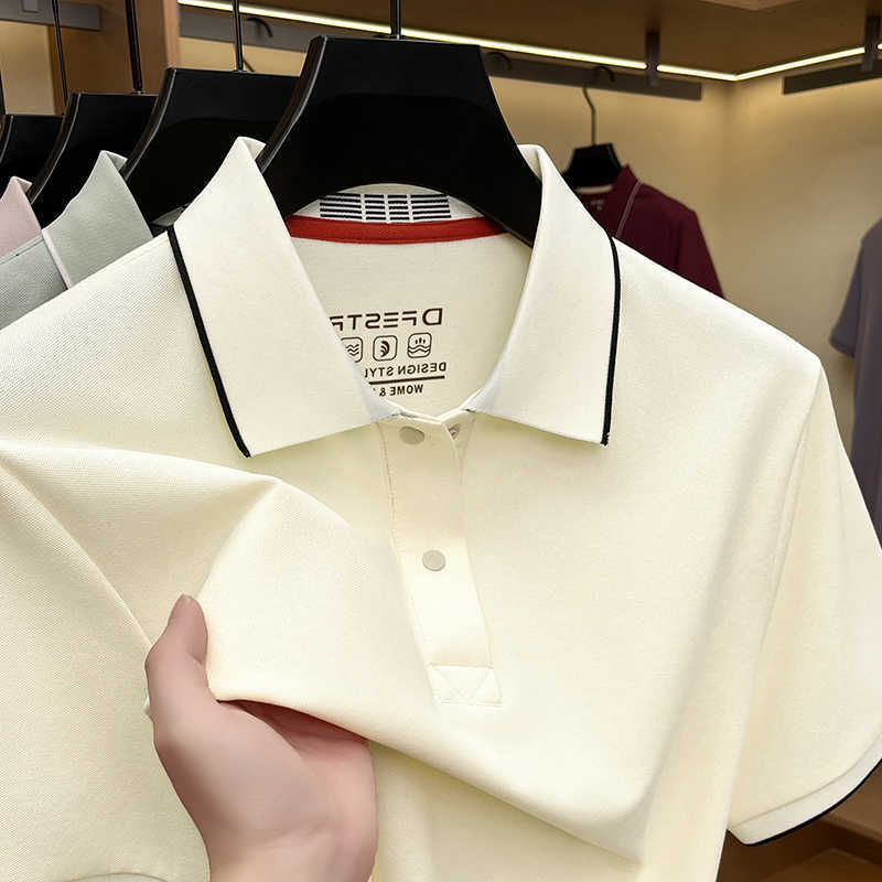 sleeve new short shirt summer fashion business casual solid color T-shirt lightweight breathable mens wear M260612