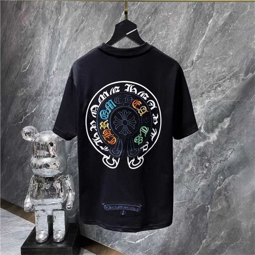 Correct version high-quality 25S new CH Chrome embroidered colorful classic cross Sanskrit horseshoe short-sleeve T-shirt{category}{category}9LIF