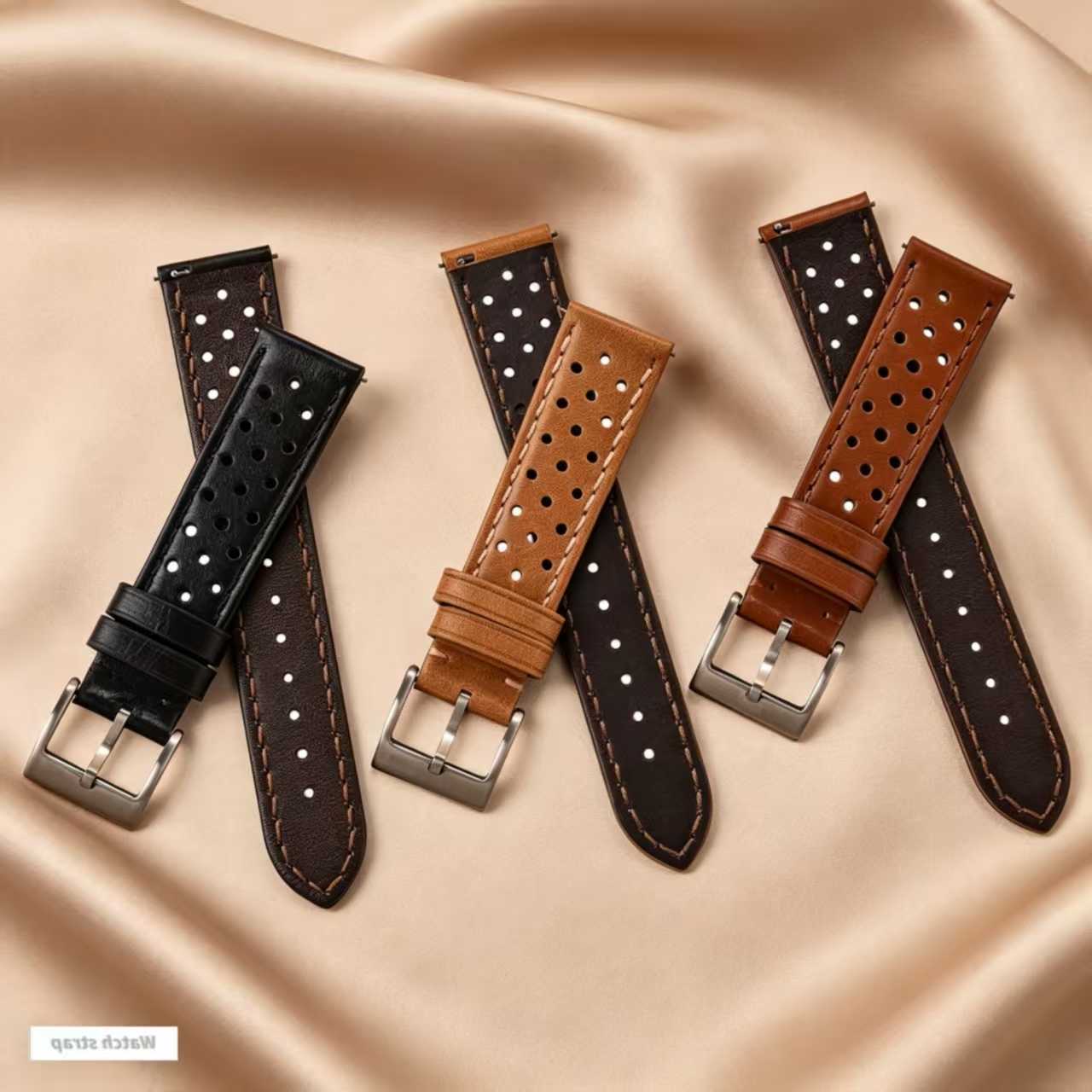 Perforated Leather Band 18mm 20mm 22mm Quick Release Spring Bar Lightweight Easy Fit Premium Unisex New Design Q260612