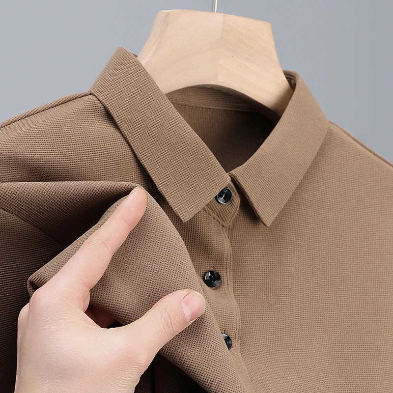 Short Mens Solid Fashion Waffle Sleeved Shirt Summer Breathable Comfortable Top M260612