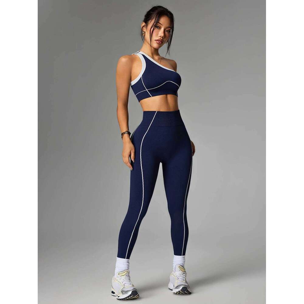 2 pezzi Set da donna senza cuciture da jogging Leggings sportivi Reggiseno Abbigliamento sportivo Donna Completo da palestra Set da allenamento Abbi