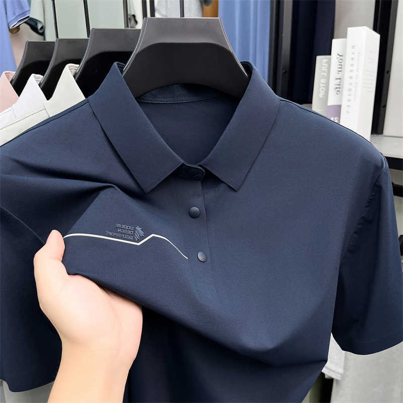 sleeve Trend short letters embossed shirt mens brand ice silk breathable summer solid color casual new T-shirt M260612