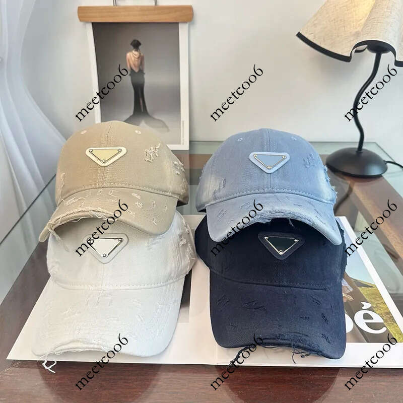 Trendy Ripped Baseball Caps Retro Metal Applique Hats Casual Wear For Men Women 26ss 0508