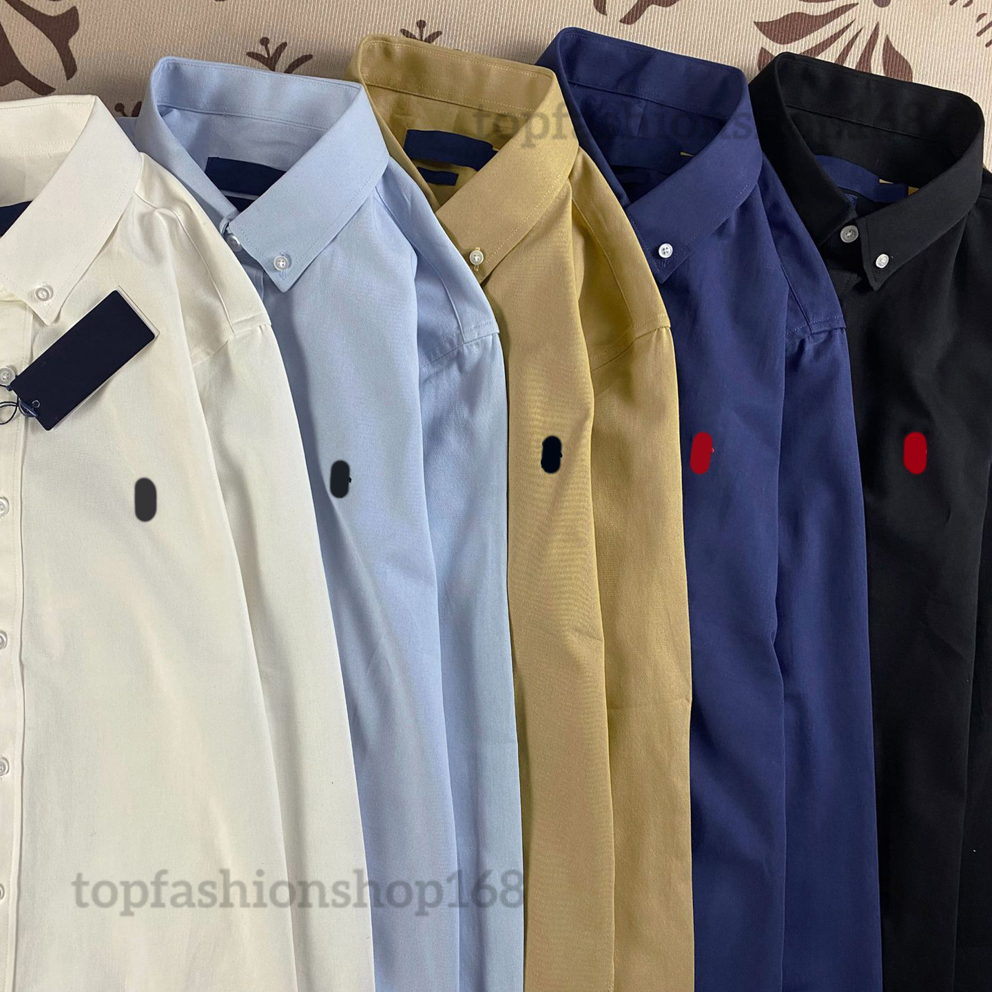 Designer Mens Shirts Lapel Button Up Shirts Animal Embroidery Cotton Long Sleeve Spring Autumn Top Mens Womens Business Outfit