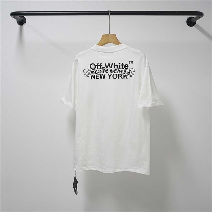 Correct version SS26 new CH Chrome horseshoe cross Sanskrit leather patch embroidery letter print short-sleeve T-shirt summer{category}{category}SMV