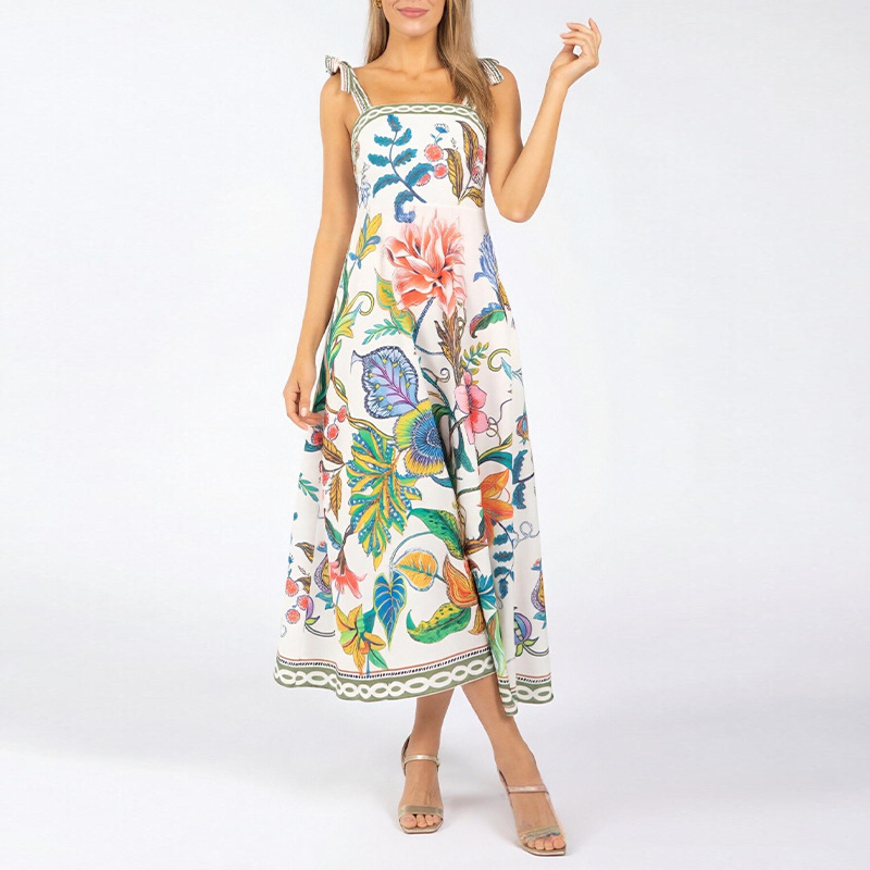 Free shipping 2026 Spring New Arrival Cross-Border European & American Women's Fashion Casual Strappy Sleeveless Wrap Dress Classic