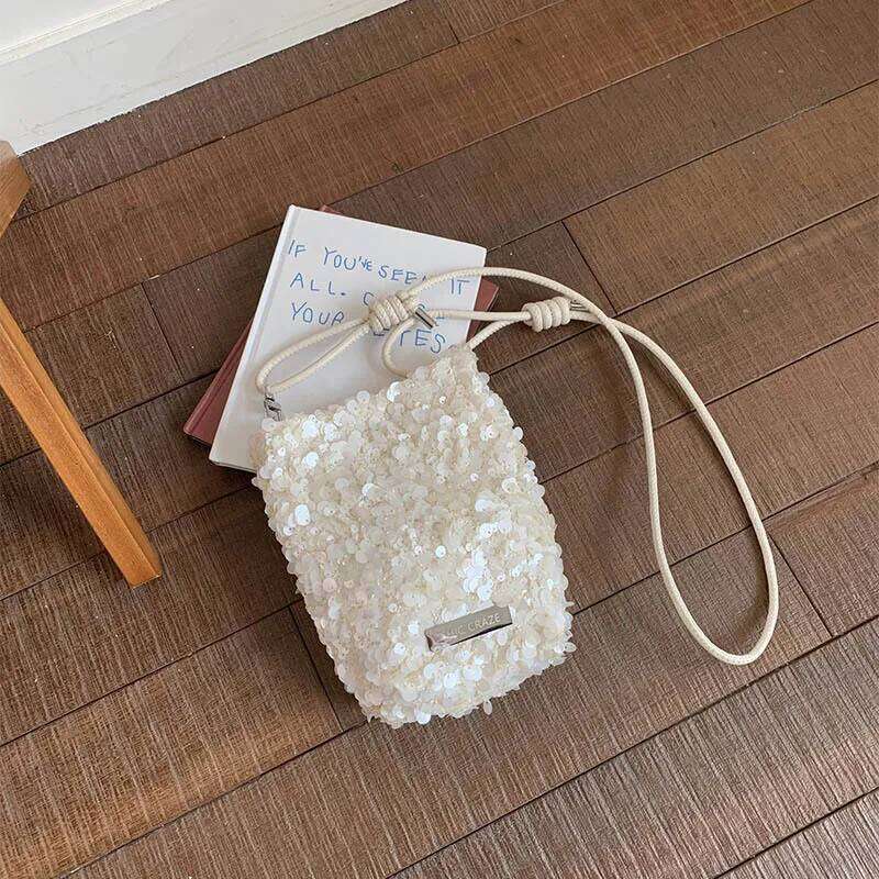 Mini Sequins Shoulder Bags for Women 2026 Designer Evening Party Bling Crossbody Bag Handbags and Purses New Trendy