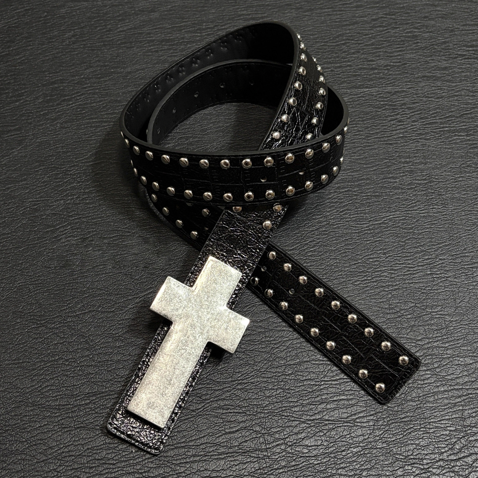 Subculture Harajuku Style Punk Studded Cross Belt Burst Pattern Hip Hop Street Style Mens Belt Rock Party Music Festival Belt 260612