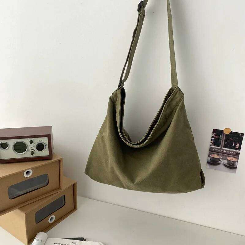 Women's Canvas Crossbody Shoulder Large Bags for 2025 Cotton Cloth Fashion Korean Female Students School Bag Handbags