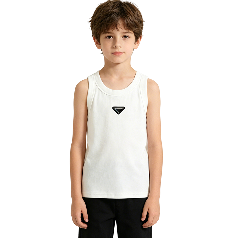 Kids Designer Clothes Boys Girls Ribbed Cotton Tank Top Sleeveless Crew Neck Vest Baby T Shirt Breathable Summer Undershirt For Kid Daily & Beach We