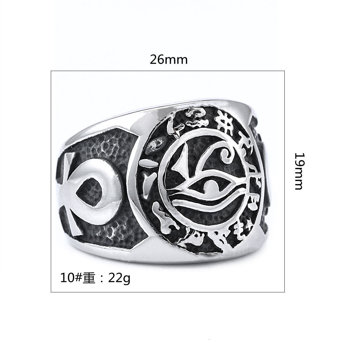 High quality Nordic best-selling cross stainless steel Eye of Horus ring, European and American wholesale ring accessories