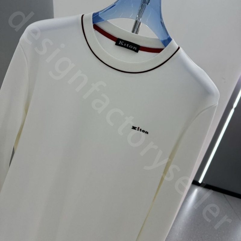 Quiet Luxury Mens Shirts Autumn and Winter Kiton Comfortable Soft and Casual Round Neck Knitted Bottoming Shirt K1289