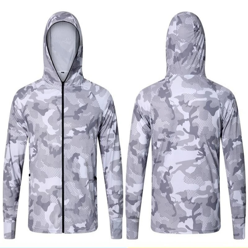Summer mens camouflage sunscreen clothes fishing lightweight and breathable quick drying outdoor Road Clothing 260612