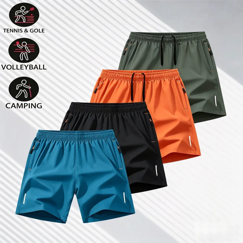 Mens Ice Silk Cool Shorts 10 Colors Loose Stretchy Lightweight Breathable Casual Sports Shorts for Summer Fitness Running 260612