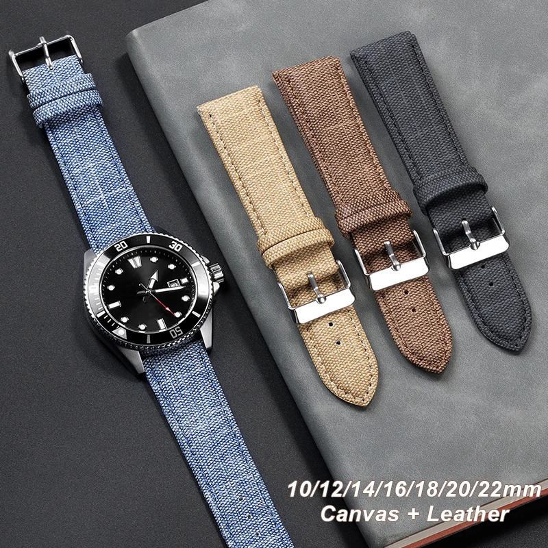 Jeansmuster Nylon-Uhrenarmband für Vintage-Lederarmband 10 12 14 16 18 20 22 mm Uhrenarmband Herren Damen Zubehör 260604