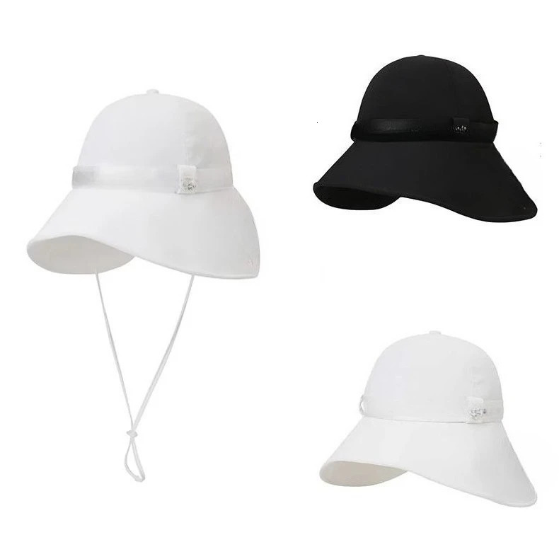 2026 Womens Golf Wide Brim Sun Bucket Hat UV Protection Neck Flap Cap Windproof Fixed Strap Sports Hat for Outdoor 260611