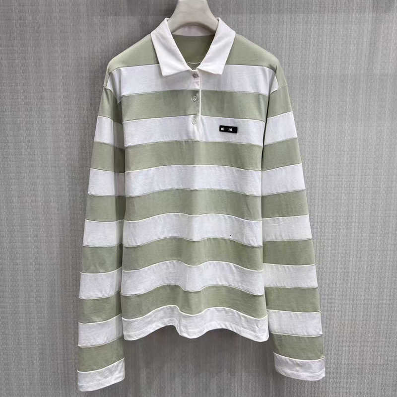 Designer Women's T-Shirt woman Clothing 26M Summer New Versatile Casual Style Striped Long Sleeve Letter Embroidery Loose Versatile T-Shirt for