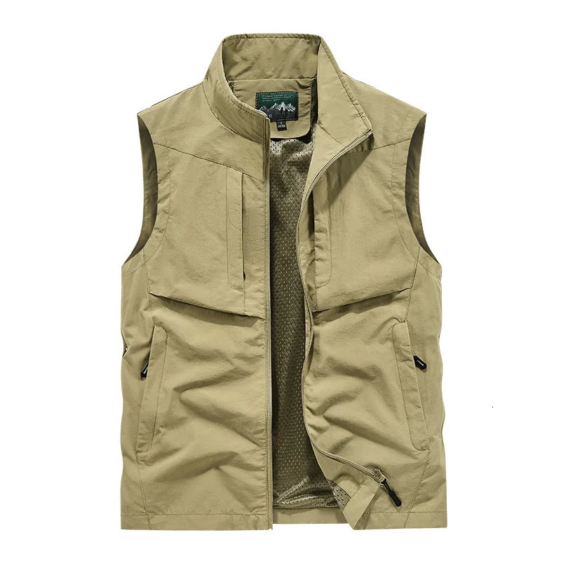 Men Outdoor Cargo Vests 8XL Summer Thin Mesh Breathable Waistcoats Fishing Sleeveless Jackets Male Sportswear Casual 260612