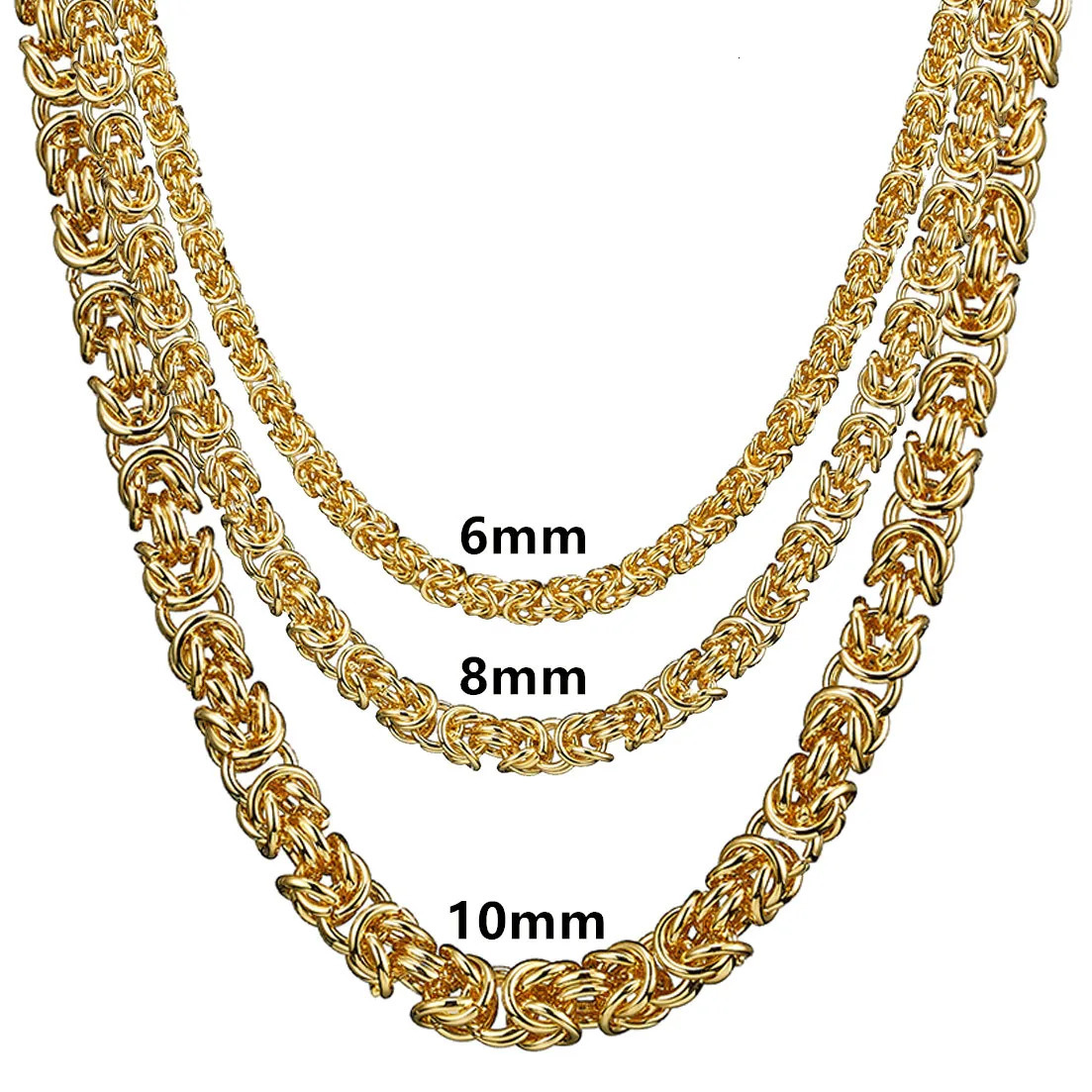 Wholesale 316L Stainless Steel Byzantine Round Chain Mens and Womens Fashion 6mm 8mm 10mm Necklace Jewelry 260611