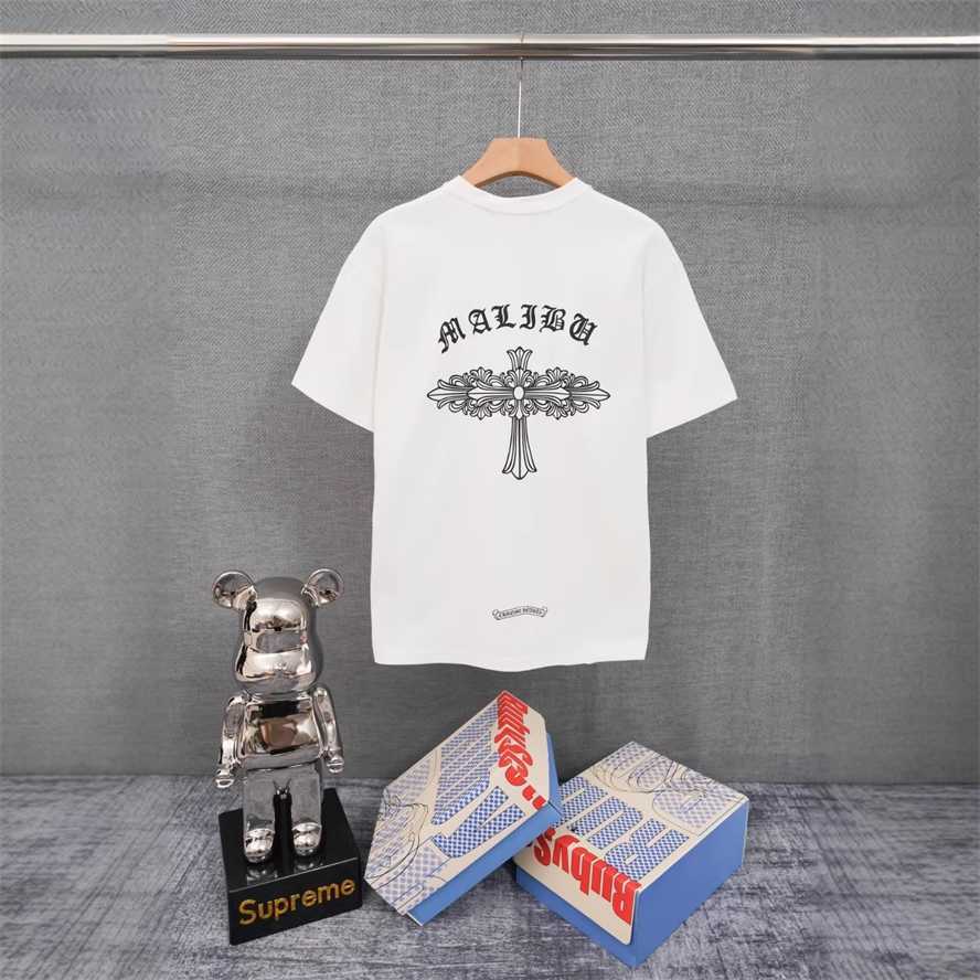 Correct version CH Chrome Summer Cross and Horseshoe Print Short Sleeve T-shirt Couple Style{category}{category}ZYRD