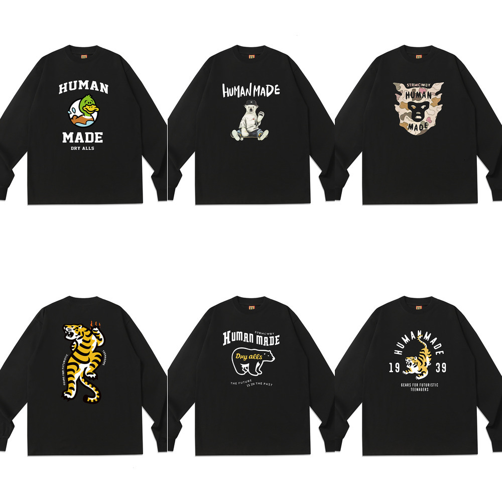 Designer Mens Pullover Humanmades long sleeve shirts printed Heart graffiti high street round neck hoodie unisex Human couple sweatshirt Jumper stre